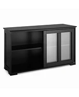 Sugift Sideboard Buffet Cupboard Storage Cabinet with Sliding Door