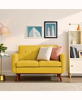 Simplie Fun Mid-Century Modern Loveseat, Yellow