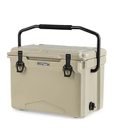 Slickblue 25 Qt Hard Cooler with Aluminum Handle and Integrated Cup Holders