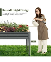 Slickblue Galvanized Raised Garden Bed Elevated Planter Box with Legs and Drainage Hole