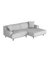 Skonyon 2-Piece Sofa Couch Upholstered L-Shape Sectional Sofas Sets for Living Room