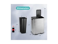 2 x 8 Gallon Dual Trash Can for Kitchen, Office, and Home Use