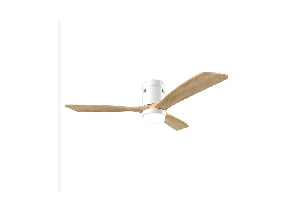 Sofucor 52" Low Profile Ceiling Fan, Flush Mount, Lights & Remote, Dc Motor, 3 Reversible Wood Blades, 6-Speed