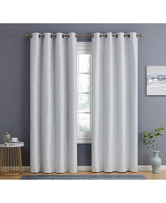 Hlc.me Mia Moroccan Tile 100% Complete Blackout Heavy Thermal Insulated Heat/Cold/Uv Absorbing Grommet Curtain Drapery Panels for Bedroom & Living Roo