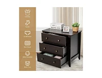 Slickblue 3 Drawer Dresser Chest of Drawers Bedside Table For Bedroom