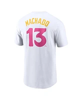 Nike Men's Manny Machado White San Diego Padres City Connect Fuse Name Number T-Shirt