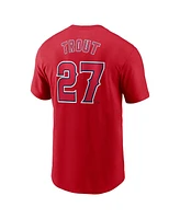 Nike Men's Mike Trout Red Los Angeles Angels Fuse Name Number T-Shirt