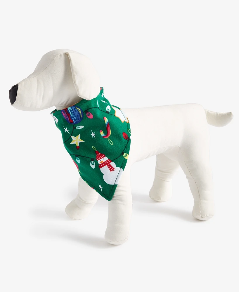 Family Pajamas Cotton Ornament Toss Matching Christmas Pet Bandana, Created for Macy's