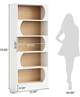 Tribesigns Modern 5-Tier Bookcase, 71-Inch Tall Freestanding Bookshelf with Storage Shelves, Large Open Bookcases Wood Display Shelving Unit for Bedro