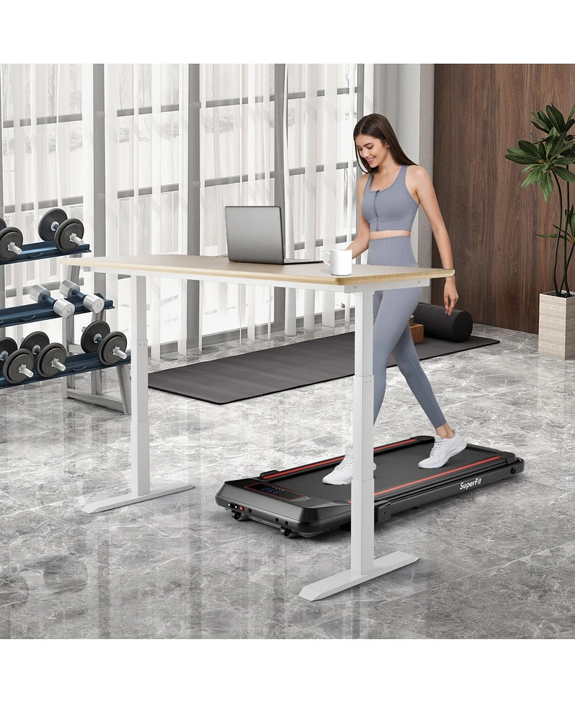 Slickblue 2 1 Folding Treadmill with Incline Remote Control
