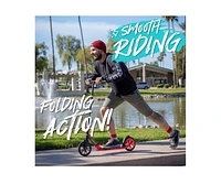 Madd Gear Commuter Kick Folding Scooter for Teens and Adults, Ages 8+ Max 220 lbs, Adjustable Height, 200mm Wheels - Red