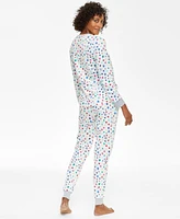 Family Pajamas Women's 2-Pc. Star Toss Cotton Matching Holiday Set, Created for Macy's