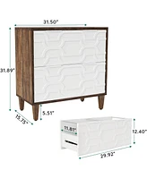 Tribesigns 2-Drawer File Cabinet, Lateral Filing Cabinet for A4/Letter/Legal Size, Office Storage Printer Stand with Drawer Home