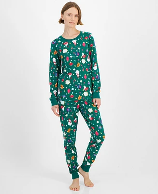 Family Pajamas Women's 2-Pc. Cotton Ornament Toss Matching Christmas Set, Created for Macy's