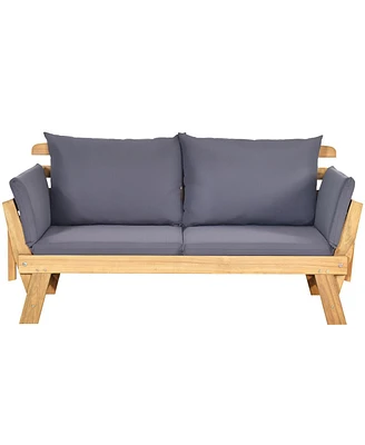 Slickblue Adjustable Patio Convertible Sofa with Thick Cushion