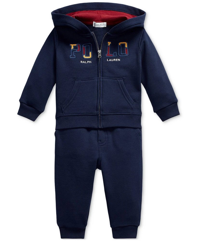 Polo Ralph Lauren Baby 2-Pc. Full-Zip Fleece Hoodie & Pants Set