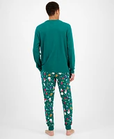 Holiday Lane Men's Ornament Mix It Cotton Matching Family Pajamas Set, Created for Macy's