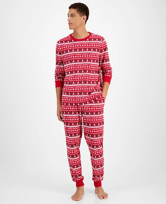 Holiday Lane Men's Merry Mix It Cotton Matching Family Pajamas Set, Created for Macy's