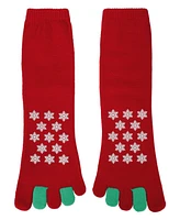 Festive Let It Snow Non-Skid Toe Socks