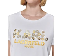 Karl Lagerfeld Paris Women's Embellished Graphic T-Shirt