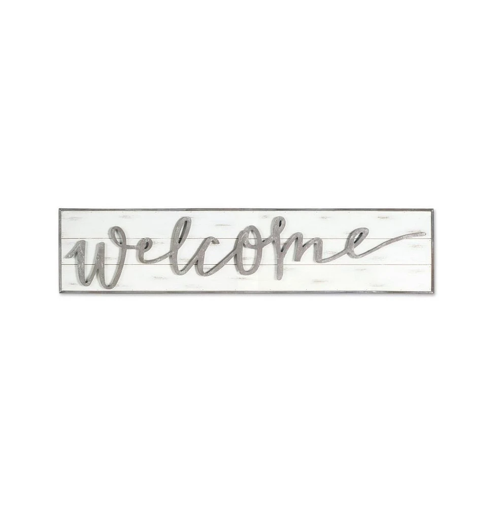 Slickblue Rustic Wooden Welcome Sign, Charming Entryway Greeting for Home