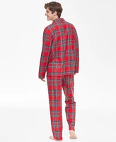 Holiday Lane Men's Brinkley Plaid Notch Collar Matching Family Pajamas Set, Created for Macy's