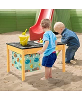 Slickblue Kids 3-in-1 Sand Water Activity Table with Foldable Storage Bin