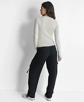 Dkny Women's Ribbed Asymmetrical-Zip Sweater