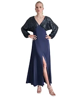 Dkny Women's Sequin Embellished Blouson-Sleeve Gown