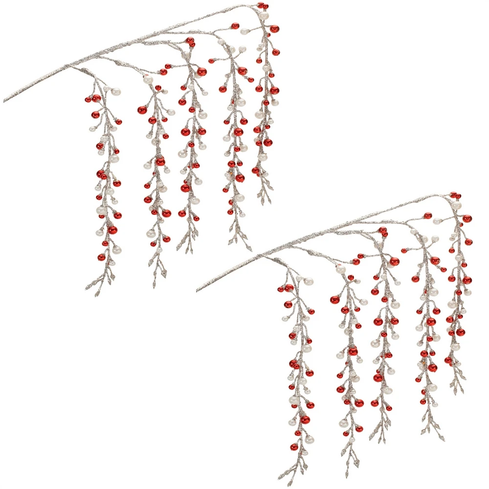 Slickblue Set of 2 Hanging Berry Branches – Perfect for Seasonal and Holiday Decor