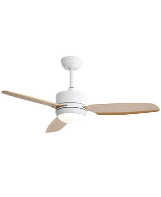 Sofucor 47" Ceiling Fan with Lights & Remote, 18W Tri-Color Dimmable Light, Memory Function