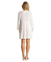 La Moda Clothing Women's Short Eyelet Dress