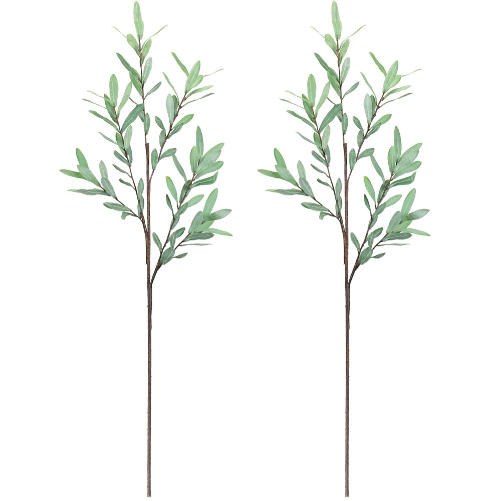 Slickblue Set of 2 Olive Leaf Branches – 39" Polyester Greenery for Home Decor