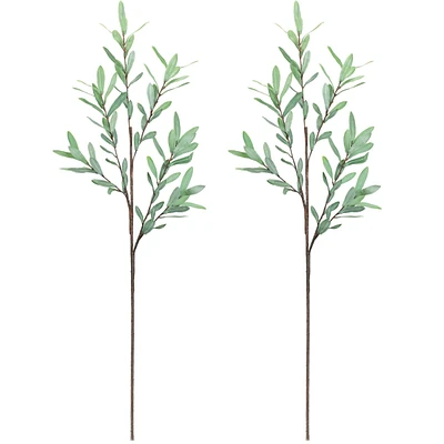 Slickblue Set of 2 Olive Leaf Branches – 39" Polyester Greenery for Home Decor