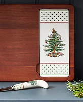 Spode Christmas Tree Polka Dot Cheese Board & Knife Set