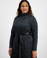 Anne Klein Plus Leopard-Print Midi Dress