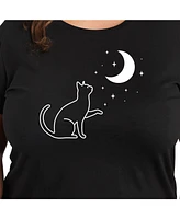 Hybrid Apparel Cat Moon Plus Graphic Tee
