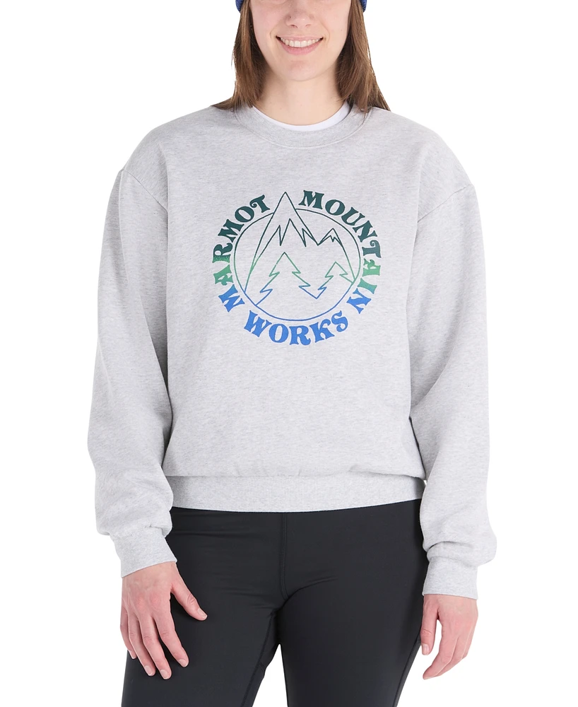 Marmot Women's Retro Mountain Boxy Crewneck Sweatshirt