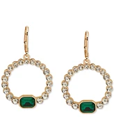 Anne Klein Gold-Tone Pave & Color Stone Open Drop Earrings