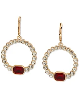 Anne Klein Gold-Tone Pave & Color Stone Open Drop Earrings