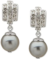 Anne Klein Imitation Pearl Dome Button Drop Earrings