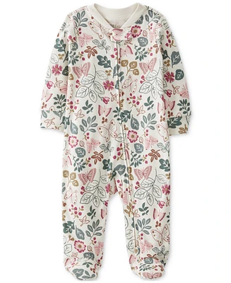 Little Planet by Carter's Baby Girls Cotton Sleep & Play Botanical Butterfly Footed Pajamas