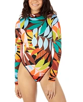 Hurley Women's Jungle Beach Printed Mock-Neck Rashguard