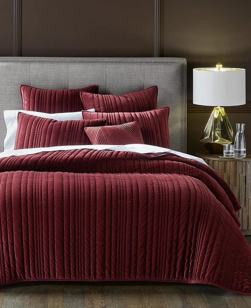 Hotel Collection Channeled Velvet 3-Pc. Coverlet Set, Full/Queen, Exclusively at Macy's