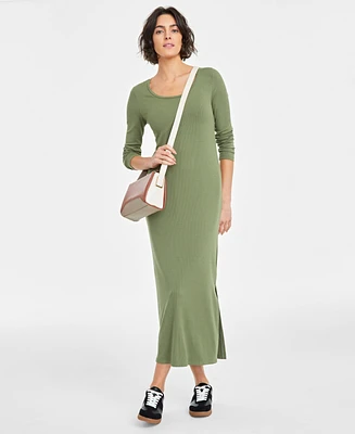 On 34th Women's Scoop-Neck Rib-Knit Ankle Maxi Dress, Created for Macy's