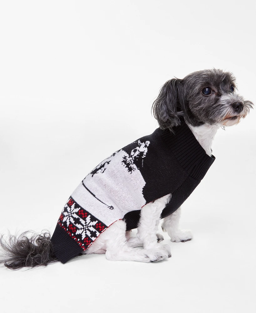 Holiday Lane Downhill Ski Pullover Pet Sweater, Created for Macy's