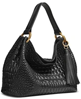 Donna Karan Glenwood Leather Shoulder with Tassel Detail