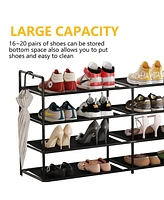 Sugift 4-Tier Shoe Rack Shoe Organizer with Shelves for Closet Entryway, Black