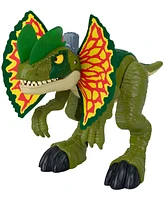 Imaginext Jurassic World Thrash Attack Dilophosaurus Dinosaur Toy with Lights Sounds for Kids - Multi