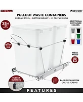 Rev-a-Shelf Double Pull Out Trash Can 35 Qt for Kitchen, Black, Rv-18KD-18C S